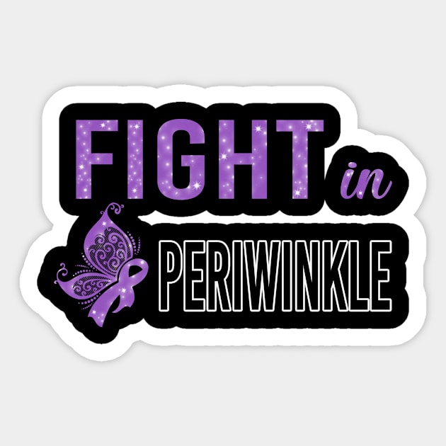 Butterfly Fight In Periwinkle Gastric Cancer Awareness Periwinkle Ribbon Warrior Support Survivor Sticker by celsaclaudio506